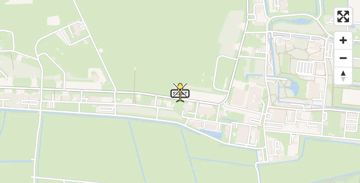 Routekaart van de vlucht: Ambulancehelikopter naar Vliegbasis Leeuwarden, Keegsdijkje