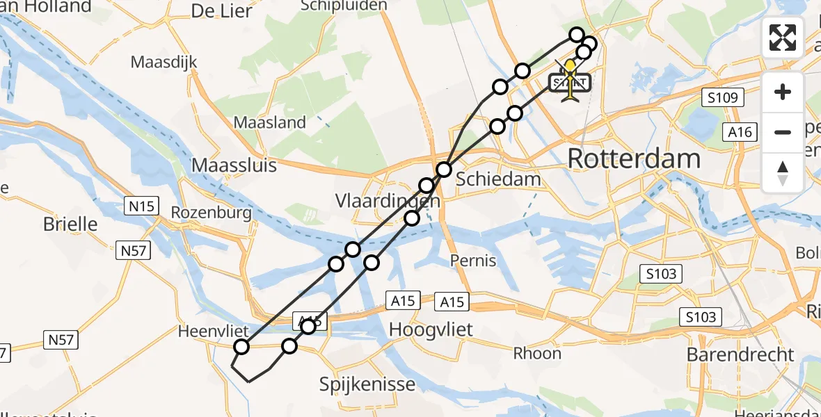 Routekaart van de vlucht: Lifeliner 2 naar Rotterdam The Hague Airport, Gatwickbaan