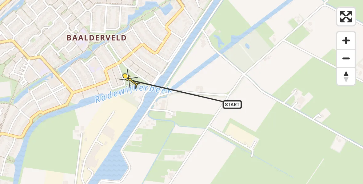 Routekaart van de vlucht: Lifeliner 4 naar Hardenberg, Hoornblad