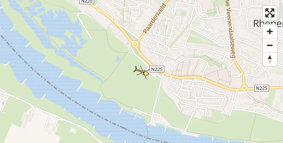 Routekaart van de vlucht: Lifeliner 3 naar Rhenen