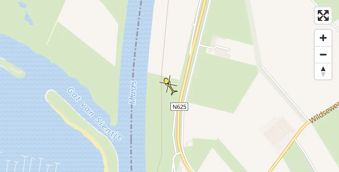 Routekaart van de vlucht: Politieheli naar Maren-Kessel