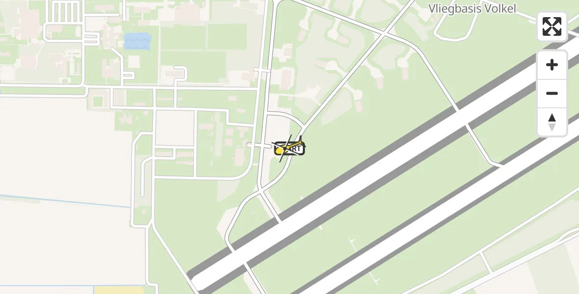 Routekaart van de vlucht: Politieheli naar Vliegbasis Volkel, Zeelandsedijk