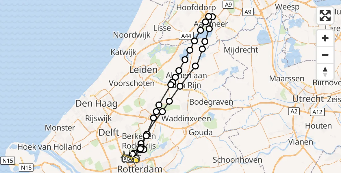 Routekaart van de vlucht: Lifeliner 2 naar Rotterdam The Hague Airport, Tempelhof
