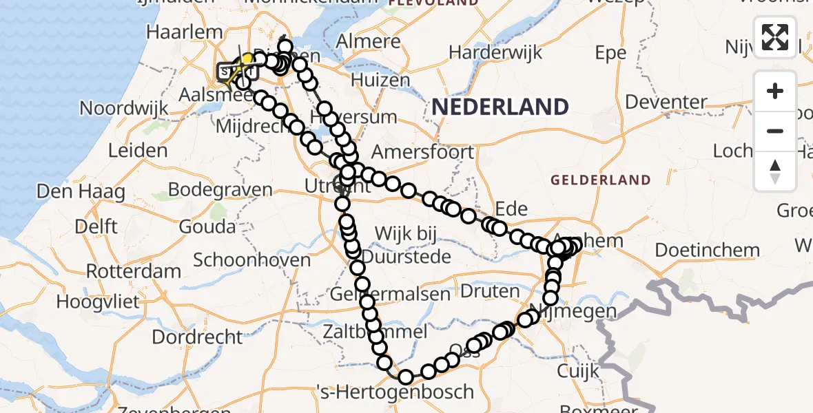 Routekaart van de vlucht: Politieheli naar Schiphol, Thermiekstraat