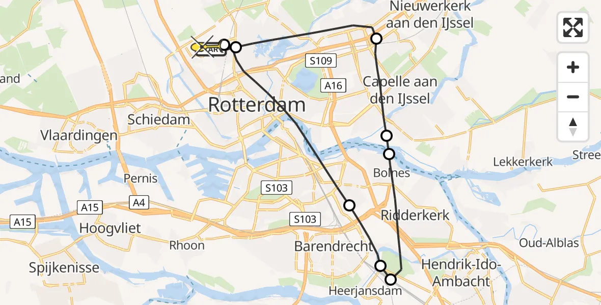 Routekaart van de vlucht: Lifeliner 2 naar Rotterdam The Hague Airport, P10