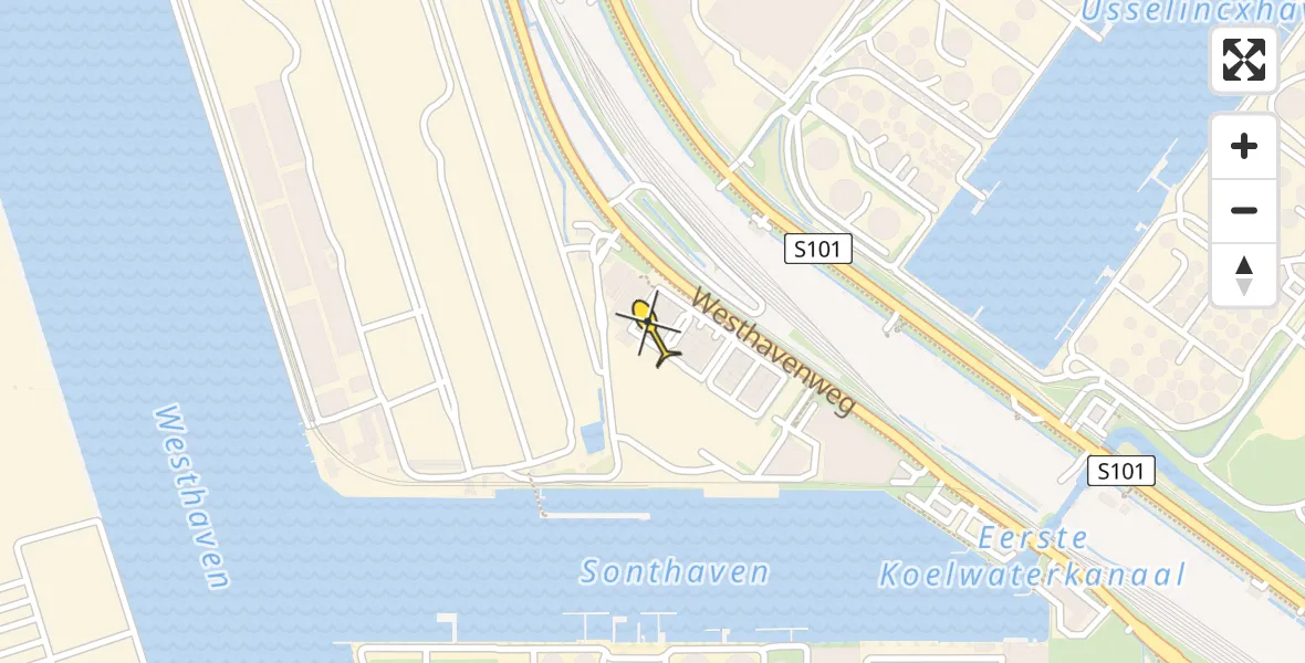 Routekaart van de vlucht: Lifeliner 1 naar Amsterdam