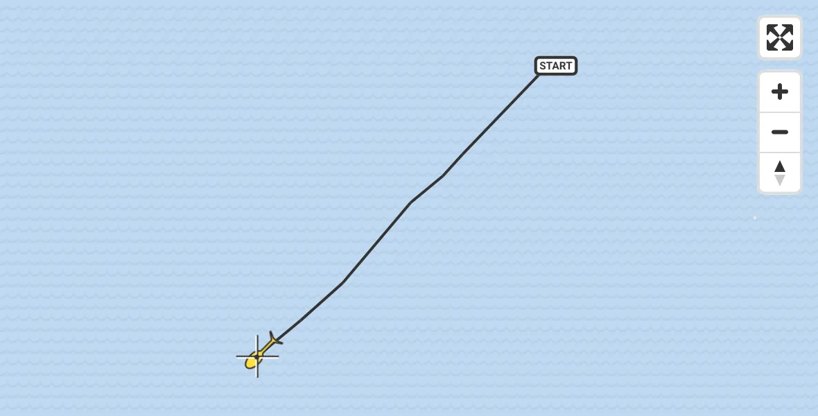 Routekaart van de vlucht: Kustwachthelikopter naar Lemmer, Sluisweg