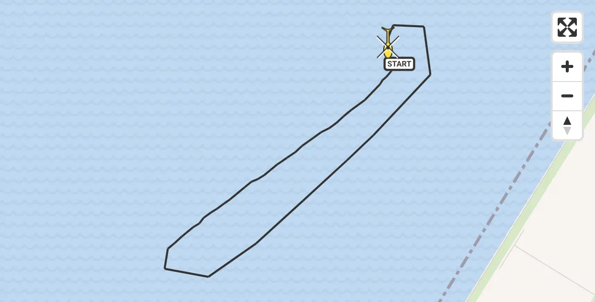 Routekaart van de vlucht: Kustwachthelikopter naar Lemmer, Sluisweg