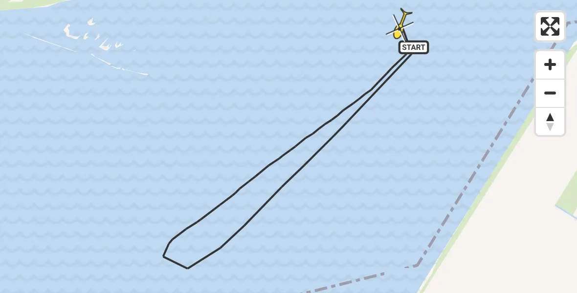 Routekaart van de vlucht: Kustwachthelikopter naar Lemmer