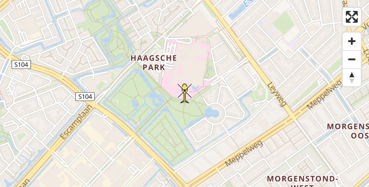 Routekaart van de vlucht: Lifeliner 2 naar Den Haag