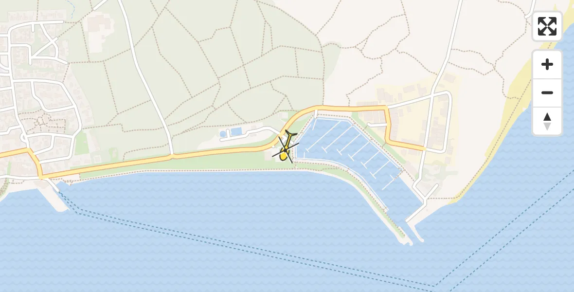 Routekaart van de vlucht: Ambulancehelikopter naar Vlieland Heliport