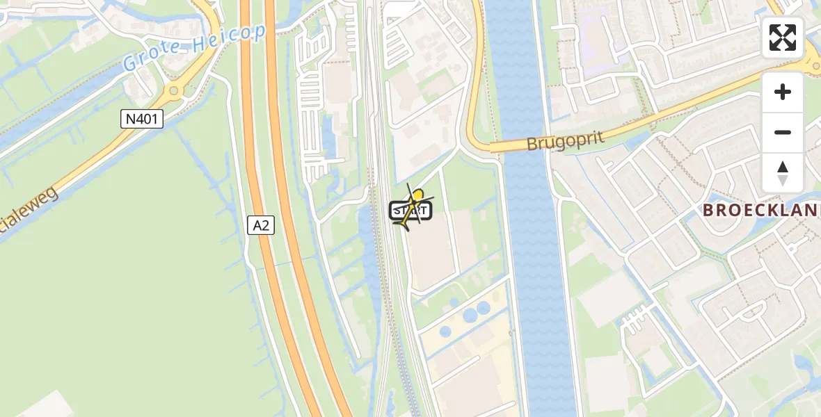 Routekaart van de vlucht: Traumaheli naar Breukelen, Keulschevaart