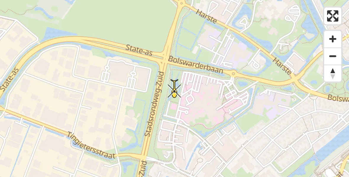 Routekaart van de vlucht: Ambulancehelikopter naar Sneek