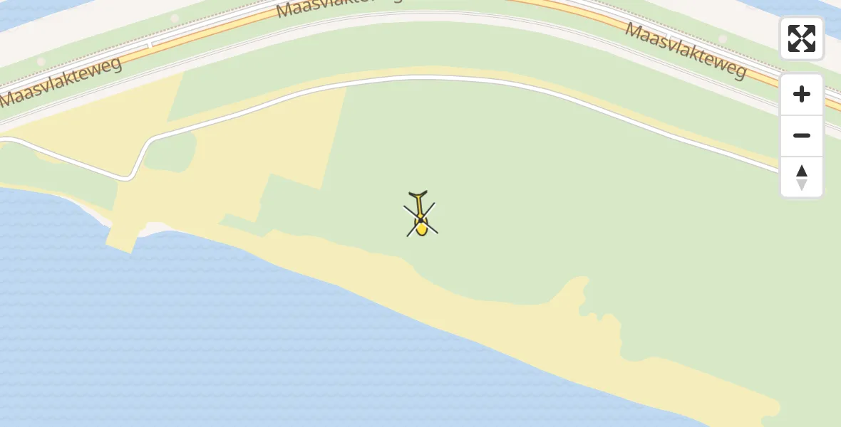Routekaart van de vlucht: Politieheli naar Maasvlakte