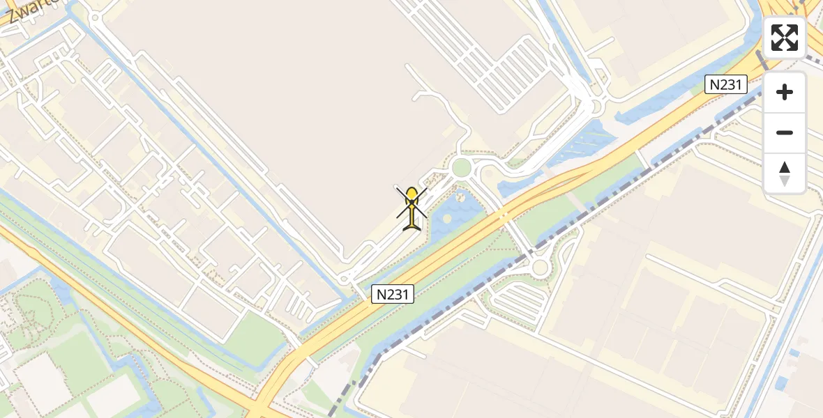 Routekaart van de vlucht: Lifeliner 2 naar Aalsmeer