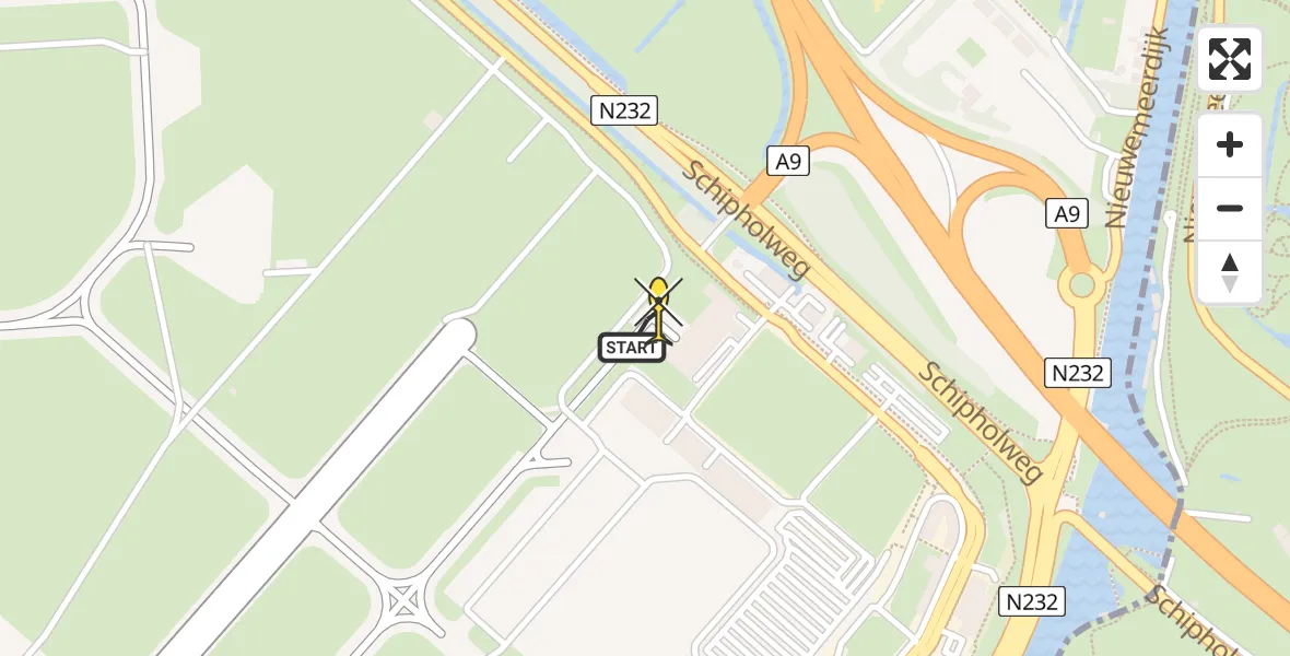 Vluchtroute Politiehelikopter van Schiphol naar Schiphol