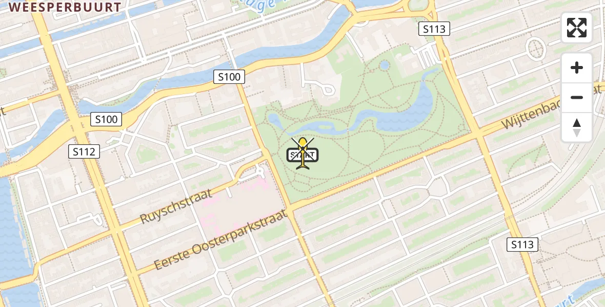 Routekaart van de vlucht: Lifeliner 1 naar Amsterdam, Klaartje de Zwarte - Walvischbrug