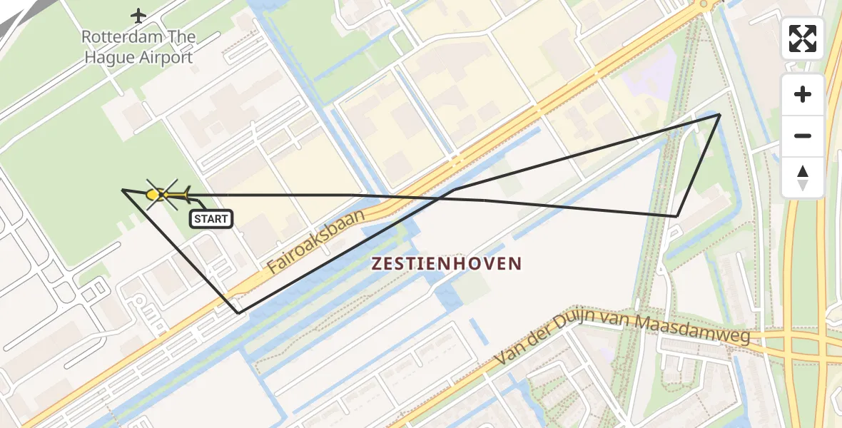 Routekaart van de vlucht: Lifeliner 2 naar Rotterdam The Hague Airport, Tempelhof