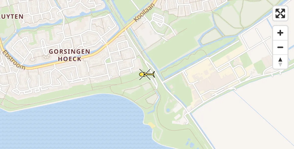 Routekaart van de vlucht: Lifeliner 1 naar Hellevoetsluis