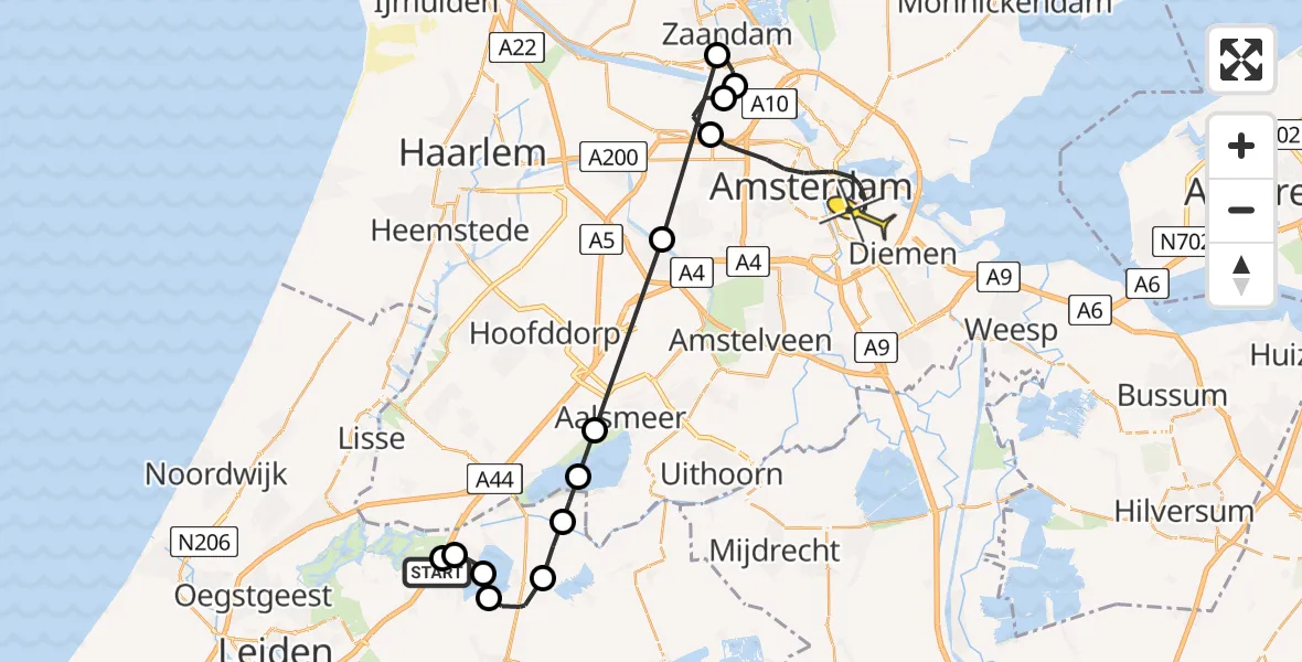 Routekaart van de vlucht: Politieheli naar Amsterdam, Conservenweg
