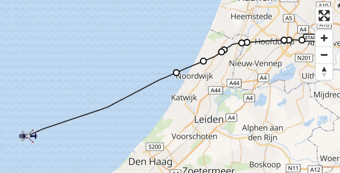 Vluchtroute Politiehelikopter Schiphol - , 05 september 2025, 06:30