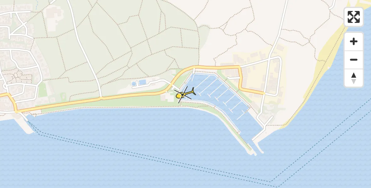 Routekaart van de vlucht: Ambulanceheli naar Vlieland Heliport