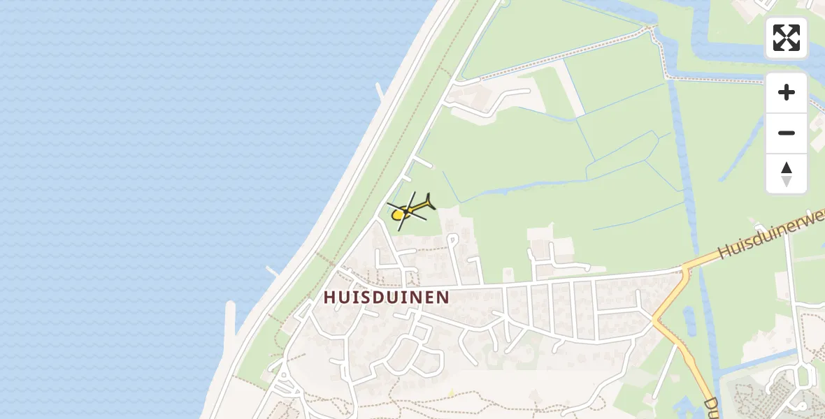 Routekaart van de vlucht: Lifeliner 1 naar Den Helder