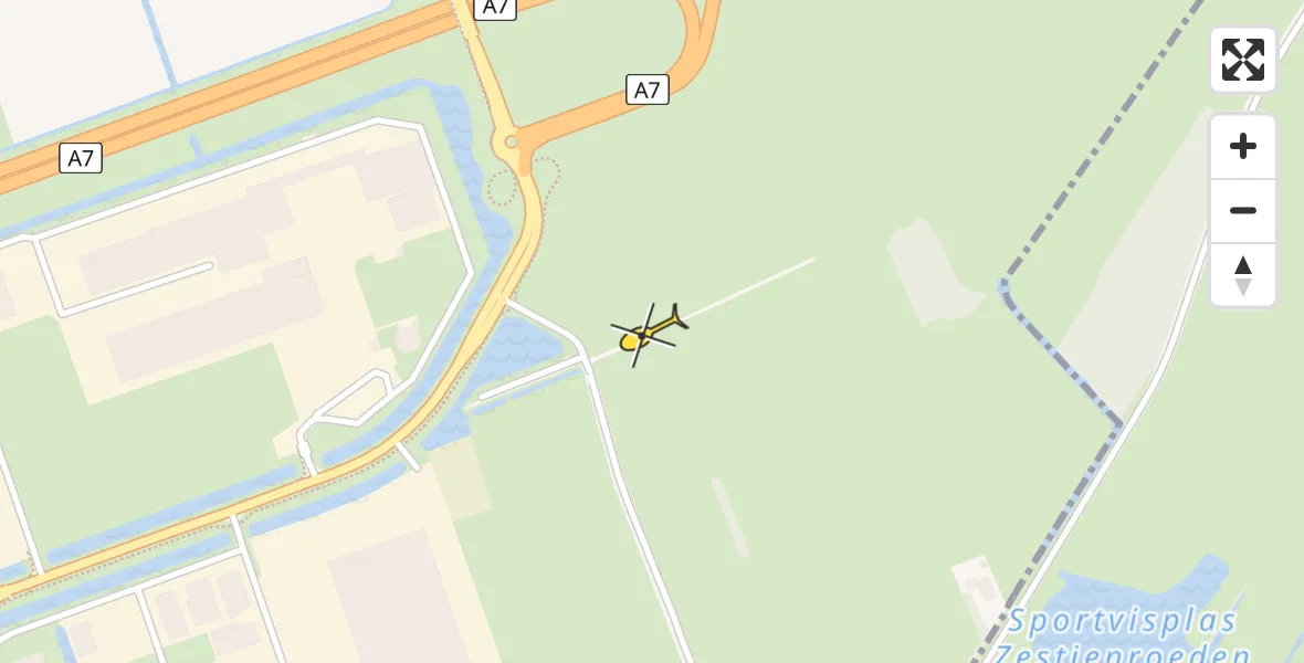 Routekaart van de vlucht: Lifeliner 4 naar Heerenveen