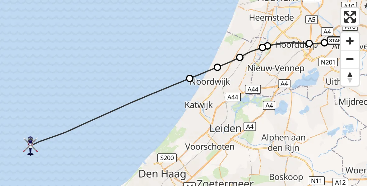 Vluchtroute Politiehelikopter Schiphol - , 05 september 2025, 11:16