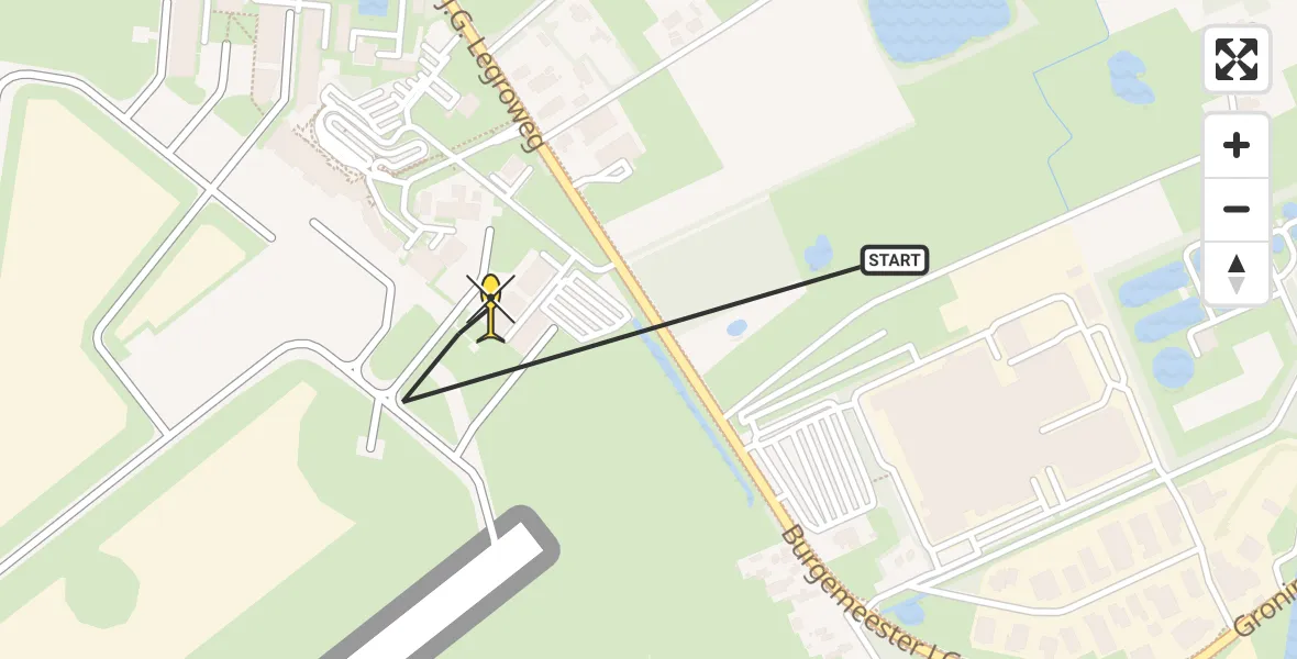 Routekaart van de vlucht: Lifeliner 4 naar Groningen Airport Eelde, Machlaan