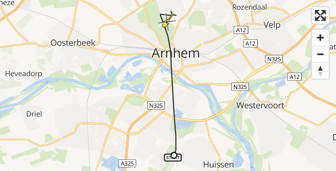Routekaart van de vlucht: Lifeliner 3 naar Arnhem, Pleijweg