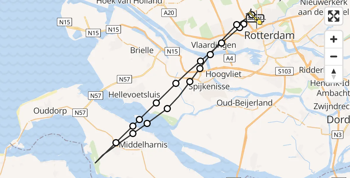 Routekaart van de vlucht: Lifeliner 2 naar Rotterdam The Hague Airport, Innsbruckweg