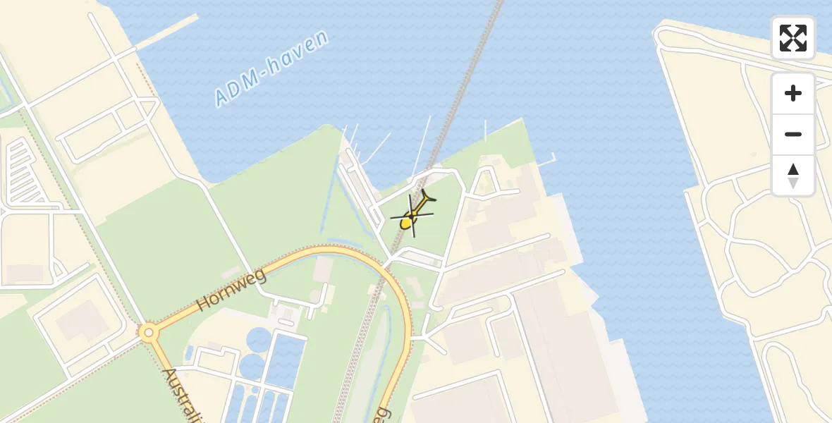 Routekaart van de vlucht: Lifeliner 1 naar Amsterdam Heliport