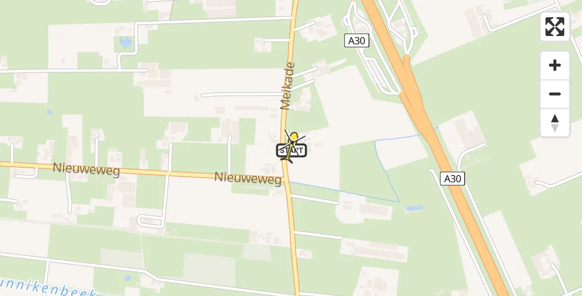 Routekaart van de vlucht: Lifeliner 3 naar Ede, Meikade