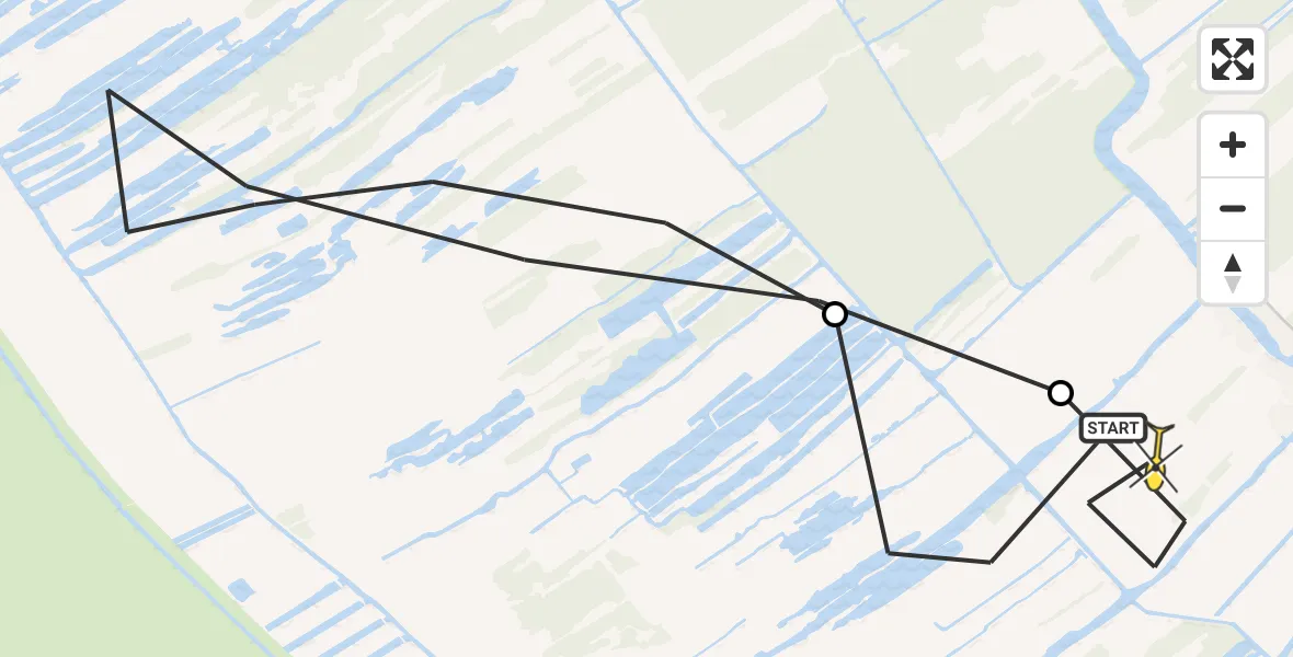 Routekaart van de vlucht: Politiehelikopter naar Kalenberg, Meentegat
