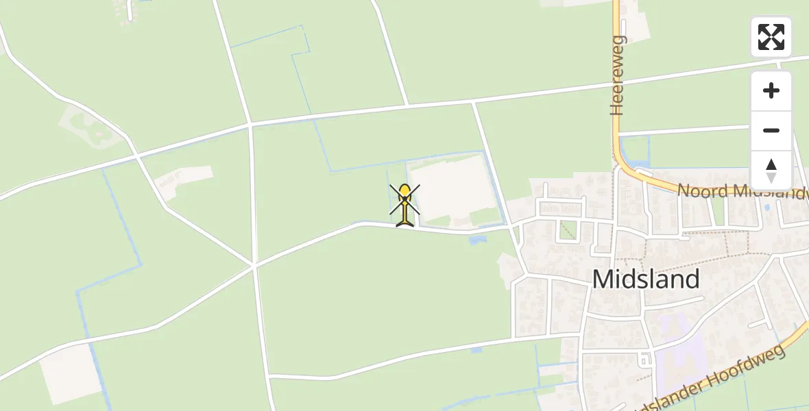 Routekaart van de vlucht: Ambulancehelikopter naar Midsland