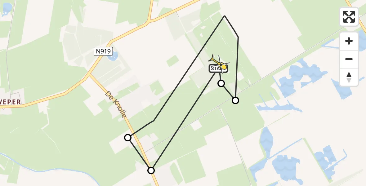 Routekaart van de vlucht: Lifeliner 4 naar Oosterwolde, Helomaweg