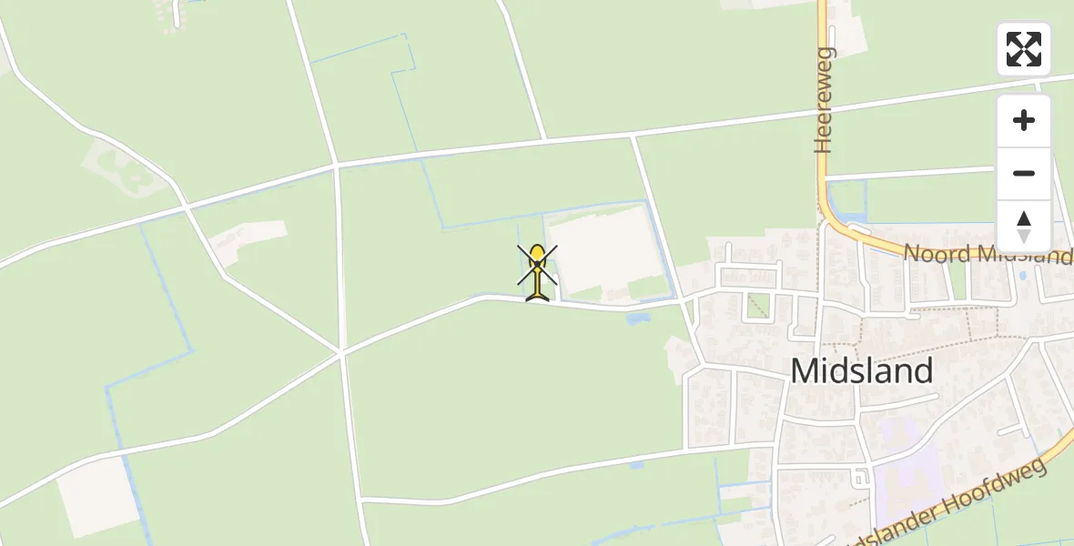 Routekaart van de vlucht: Ambulancehelikopter naar Midsland