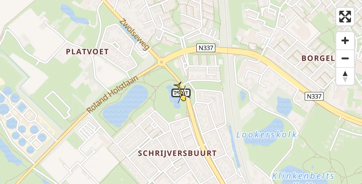 Routekaart van de vlucht: Lifeliner 3 naar Deventer, Zwolseweg