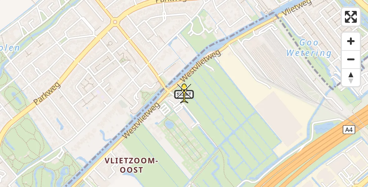 Routekaart van de vlucht: Lifeliner 2 naar Den Haag, Schrepelpad