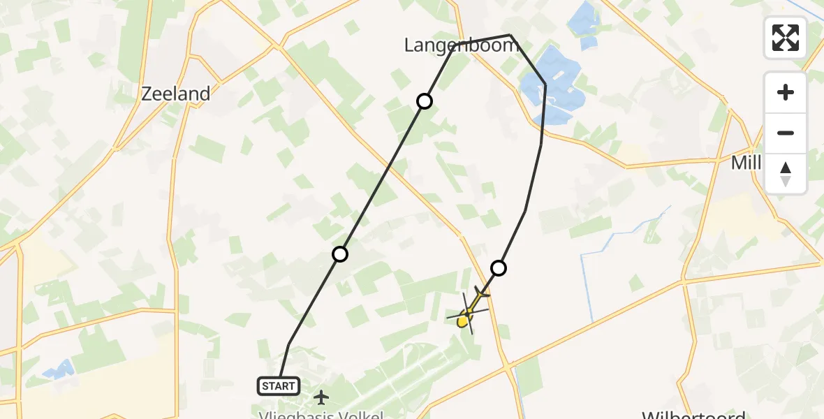 Routekaart van de vlucht: Lifeliner 3 naar Odiliapeel, Trentsedijk