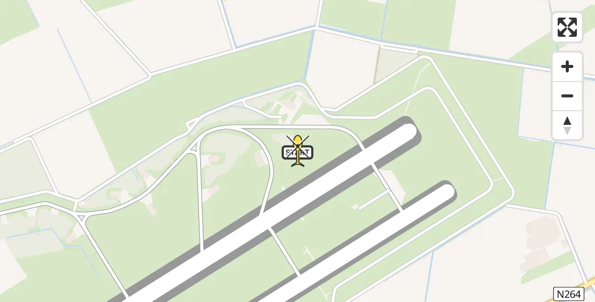 Routekaart van de vlucht: Lifeliner 3 naar Volkel, Zeelandsedijk