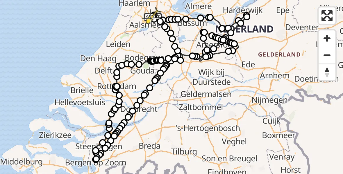 Routekaart van de vlucht: Politieheli naar Schiphol, Kemajoranstraat