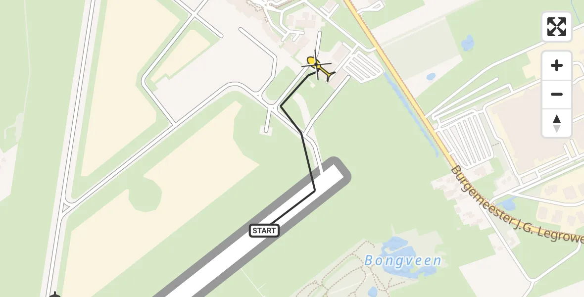 Routekaart van de vlucht: Lifeliner 4 naar Groningen Airport Eelde, Machlaan