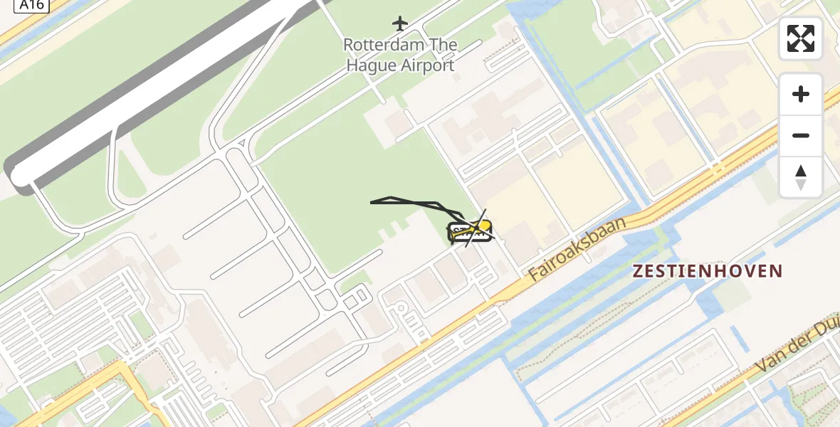 Routekaart van de vlucht: Lifeliner 2 naar Rotterdam The Hague Airport, Brandenburgbaan