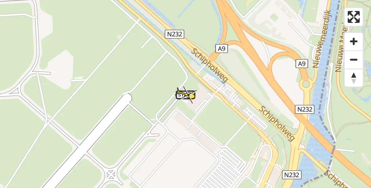 Routekaart van de vlucht: Politieheli naar Schiphol, Loevesteinse Randweg