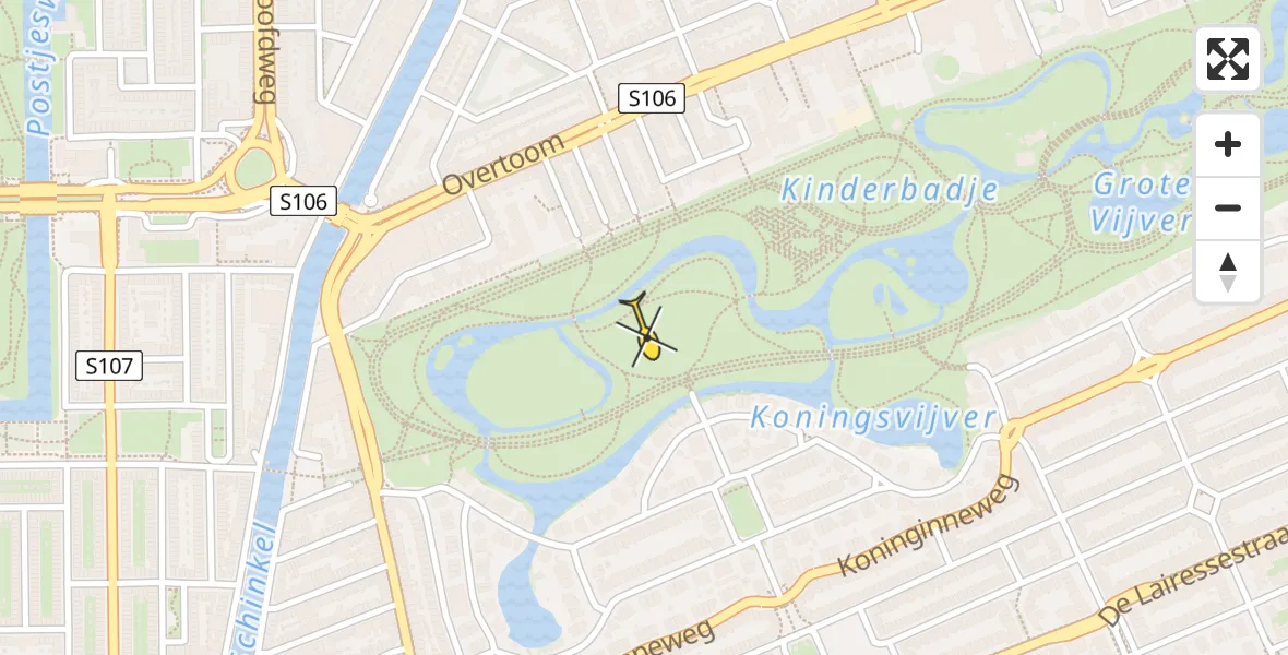 Routekaart van de vlucht: Lifeliner 1 naar Amsterdam