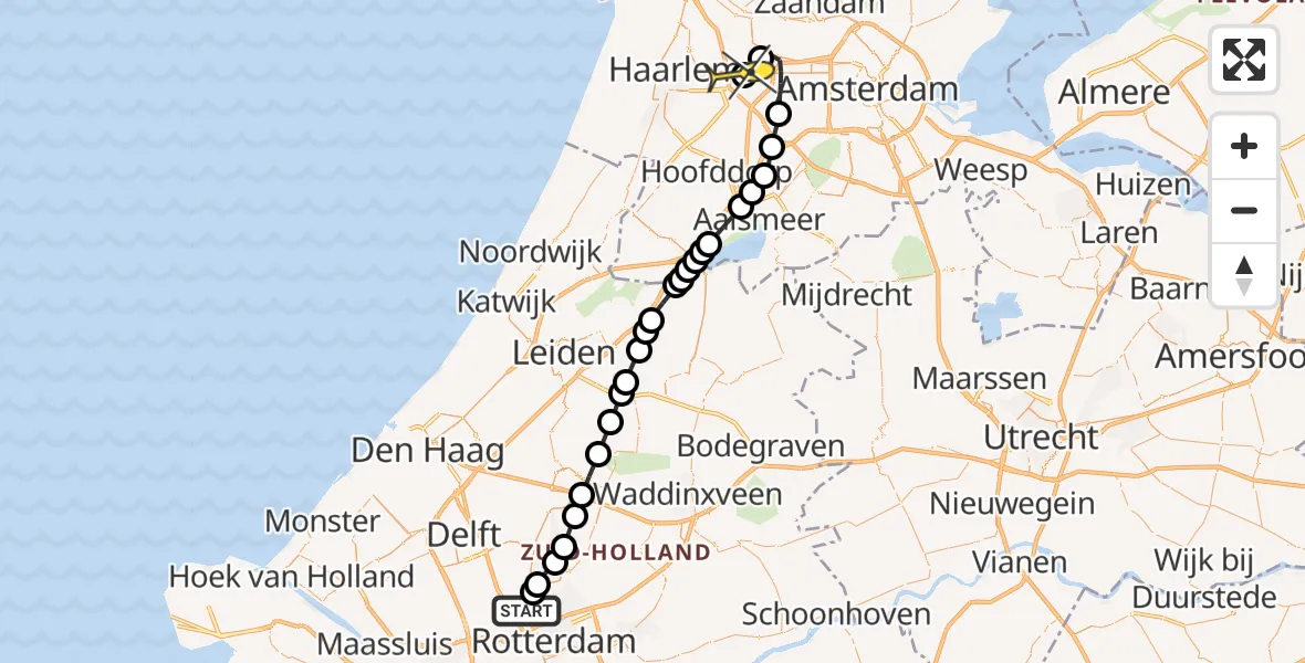 Routekaart van de vlucht: Lifeliner 2 naar Zwanenburg, Brandenburgbaan
