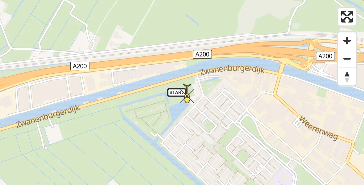 Routekaart van de vlucht: Lifeliner 2 naar Zwanenburg, Kinheim