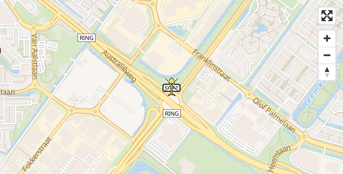 Routekaart van de vlucht: Lifeliner 2 naar Zoetermeer, Prinses Maximaplein